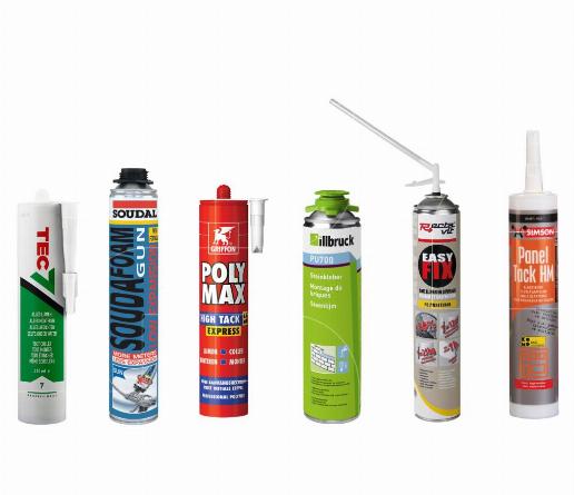 Lijmen, siliconen en schuimen