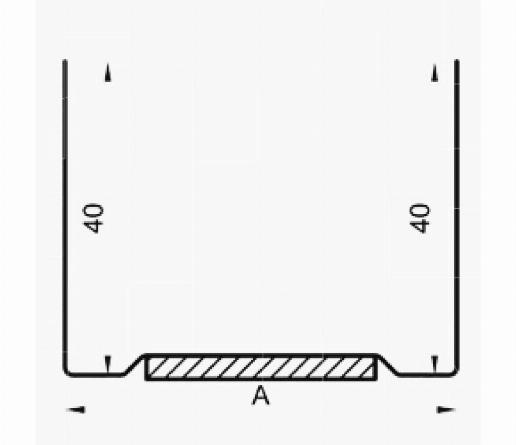 Horizontaal U-profiel met mousse