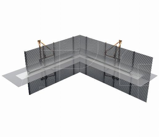 Hoekprofiel ruw actieve waterkering type V