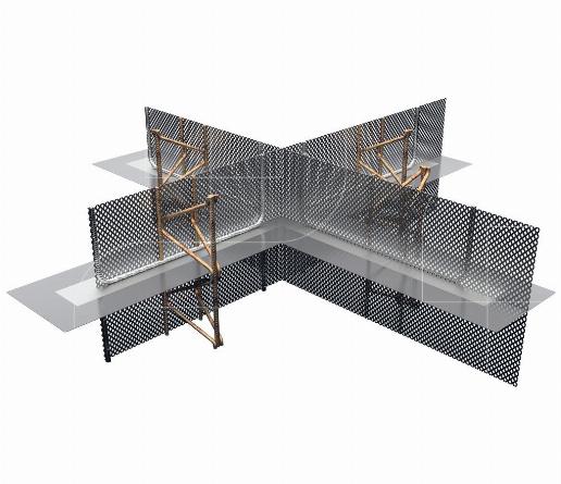 Kruisprofiel ruw actieve waterkering type V