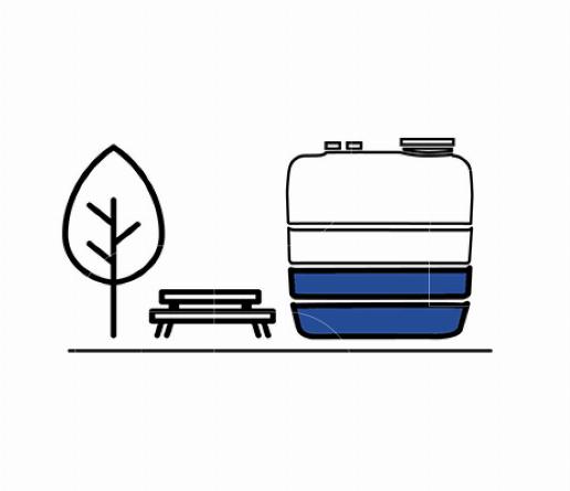 Tuin regenwaterrecuperatie pakketten bovengronds met divertron