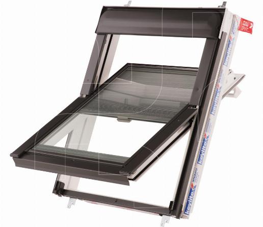 Keylite Tuimelraam Wit met gordijn - standaard beglazing