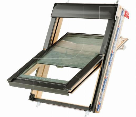 Keylite Tuimelraam met geïntegreerd gordijn