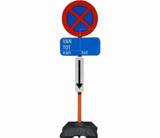 Verboden stilstaan en parkeren set staal