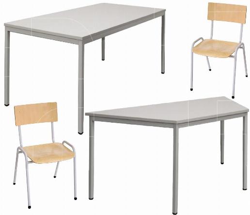 Kantoor-, kantinetafels en stoelen