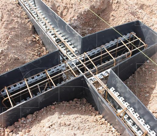 Betonform - creatie gewapende funderingsbalken