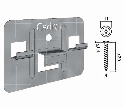 Clip + schroef RVS A2 voor Eternit Cedral Click